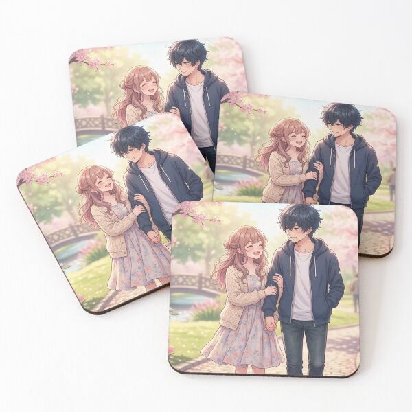 Item preview, Cute Couple in anime garden designed and sold by Worthlesshun.