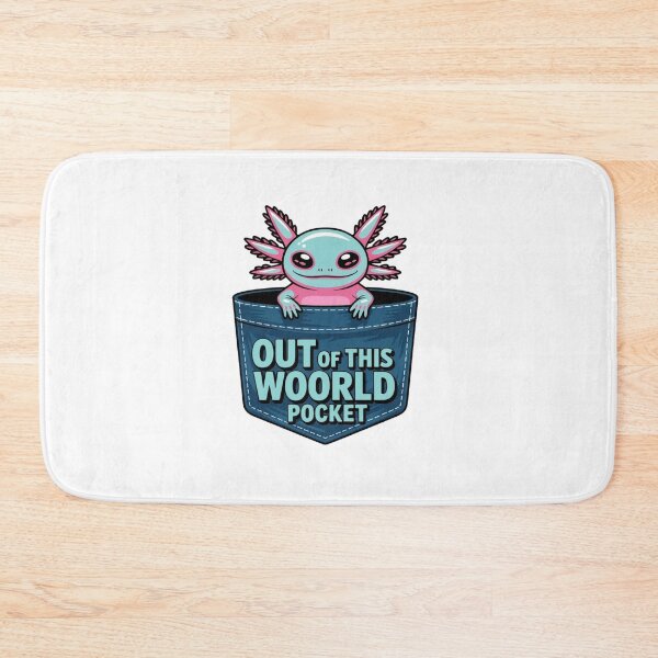 Item preview, Cute Glowing Alien Axolotl Faux Pocket - Funny Vaporwave Neon Sticker designed and sold by Mr-wow.