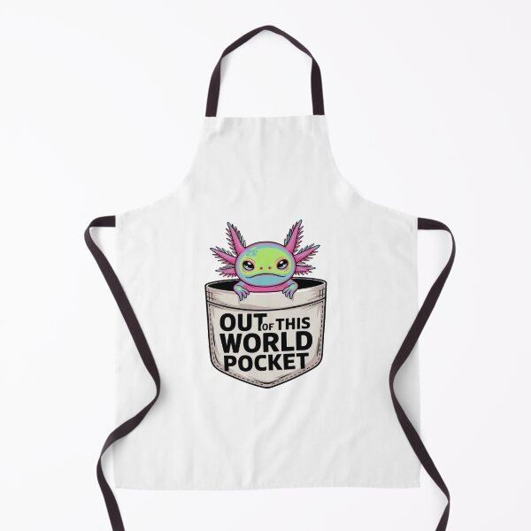 Item preview, Kawaii Fluorescent Space Axolotl Fake Pocket - Trendy Animal Art designed and sold by Mr-wow.