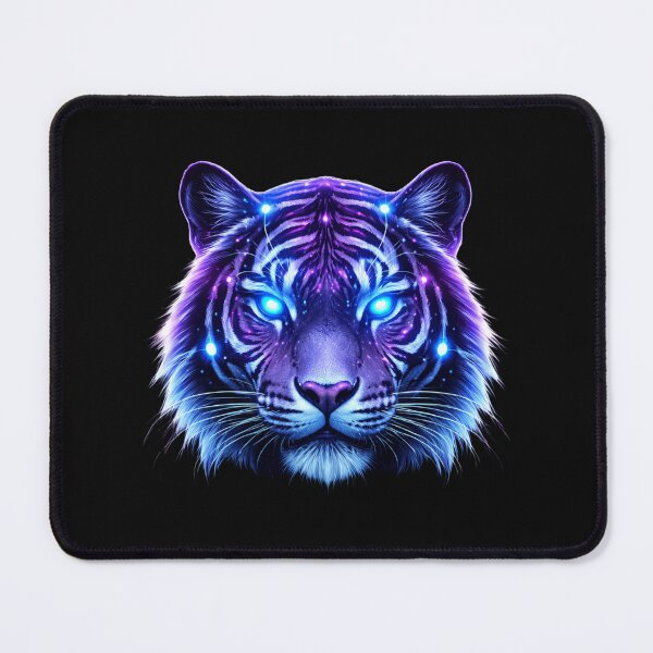 Item preview, Futuristic Neon Cyber Tiger Glowing Cyberpunk Animal Illustration designed and sold by inkvera9.
