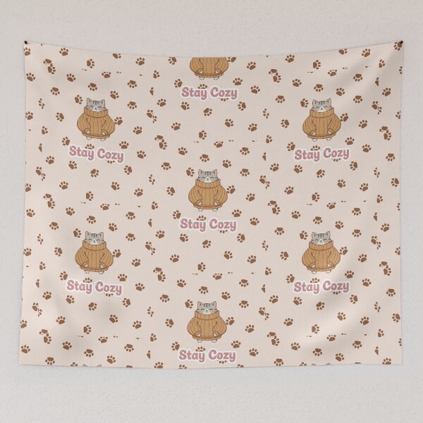 Item preview, Stay Cozy with cat designed and sold by Tiny Step Creation.