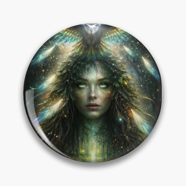 Item preview, Dream Forest Peacock Owl – Mystical Fantasy Portrait designed and sold by Nebuloria Artworks.