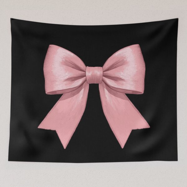 Item preview, Pink bow on black – Coquette Bow Aesthetic Design designed and sold by LAtelierNoir.