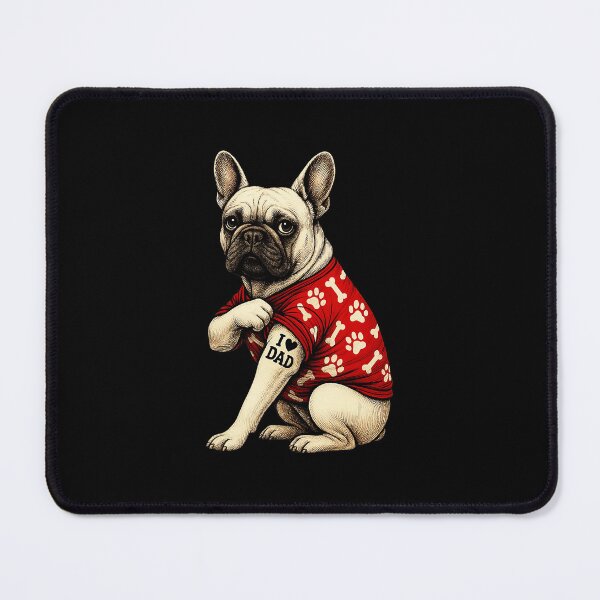Item preview, French Bulldog With Coffee Cup Hawaiian Shirt Cute Dog Illustration designed and sold by Modaozushi216.