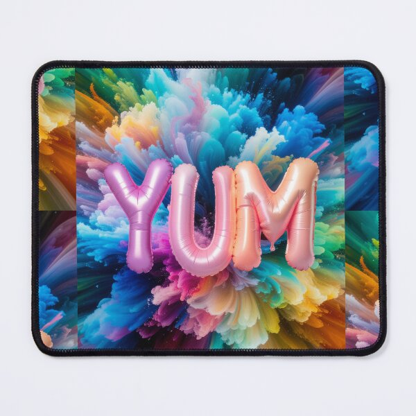 Item preview, Futuristic 3D YUM Bubble Chrome Typography Art designed and sold by icemanphotos.