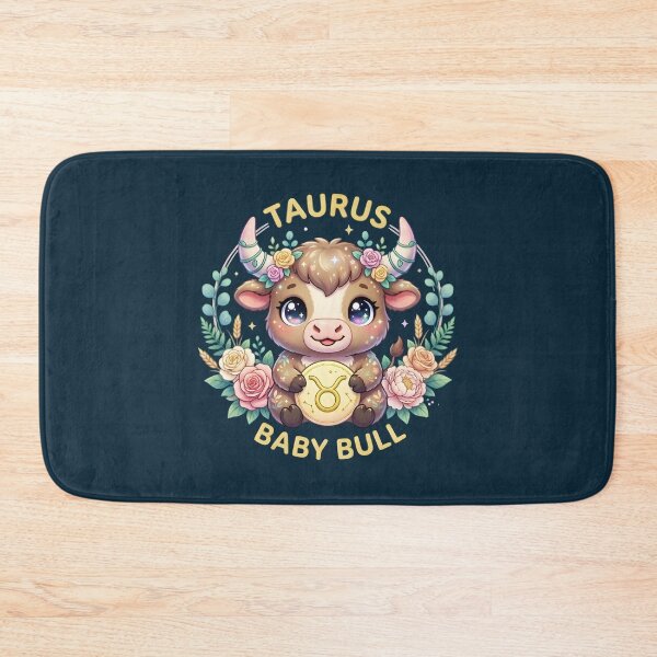 Item preview, Cute Kawaii Taurus Baby Bull Floral Zodiac designed and sold by Dakson Design - Fantasy Art.
