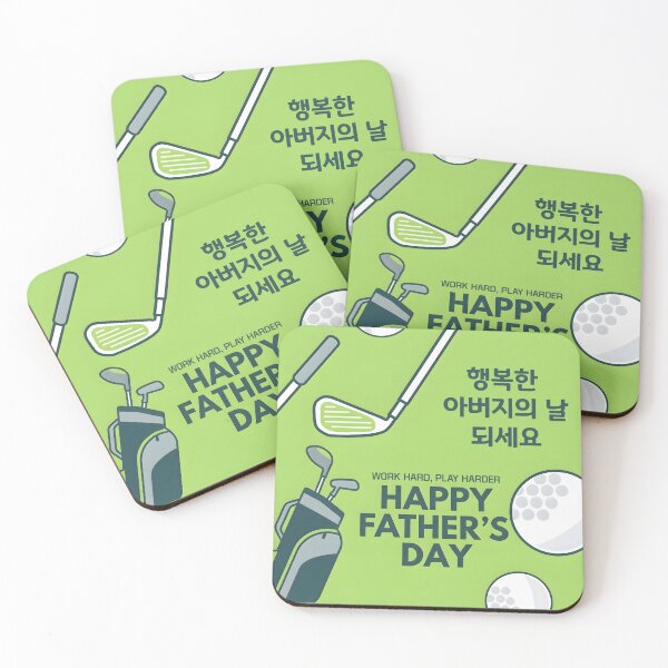 Item preview, Father's Day Golfing Korean Greeting  designed and sold by HowToCanadian.