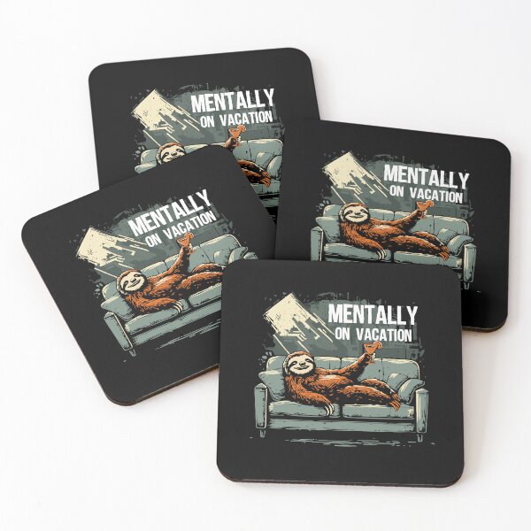 Item preview, Sloth Mentally On Vacation Funny designed and sold by Slavic1991.