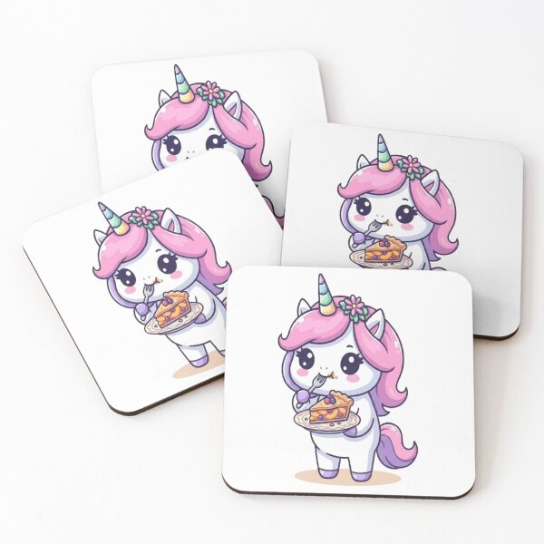 Item preview, Kawaii Unicorn Eating Pie designed and sold by Ella_Sketch.