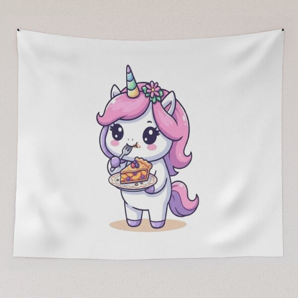 Item preview, Kawaii Unicorn Eating Pie designed and sold by Ella_Sketch.