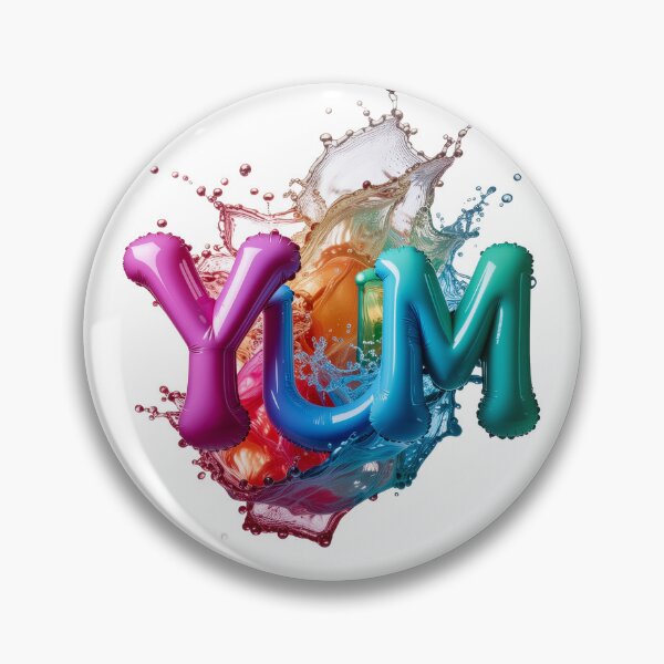 Item preview, Futuristic 3D YUM Bubble Chrome Typography Art designed and sold by icemanphotos.