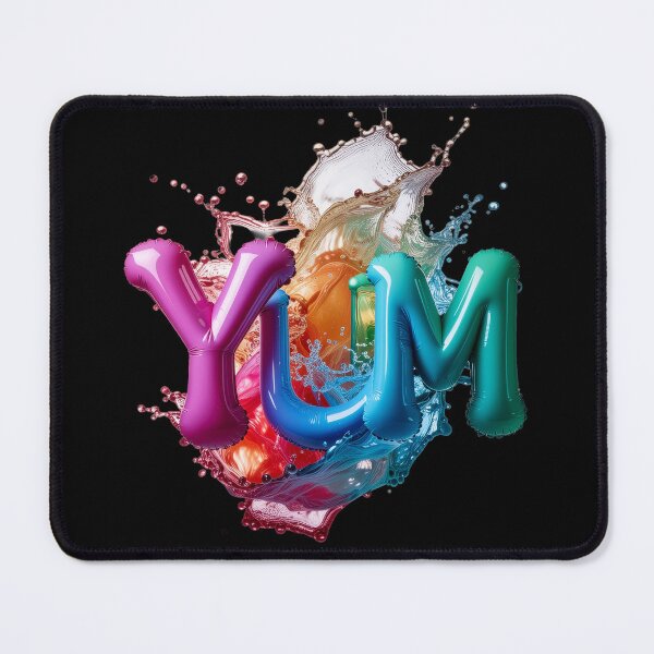 Item preview, Futuristic 3D YUM Bubble Chrome Typography Art designed and sold by icemanphotos.