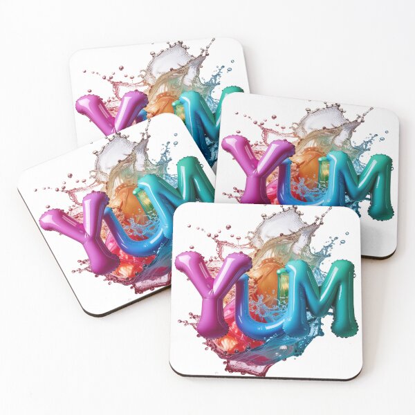 Item preview, Futuristic 3D YUM Bubble Chrome Typography Art designed and sold by icemanphotos.