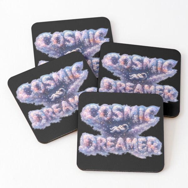 Item preview, Cosmic Dreamer Surreal Astronaut Typography Nebula Art designed and sold by MKreative Studio.