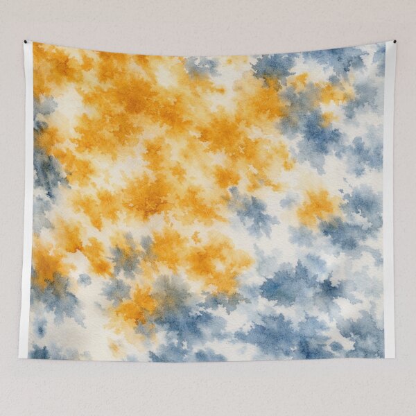 Item preview, Golden Ember and Misty Blue Abstract Watercolor Texture designed and sold by optimusprime39.