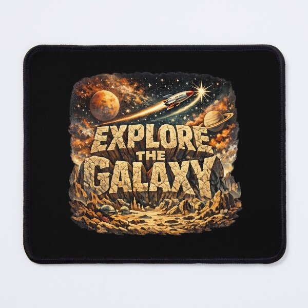 Item preview, Explore the Galaxy - Retro Sci-Fi Space Typography Poster designed and sold by MKreative Studio.