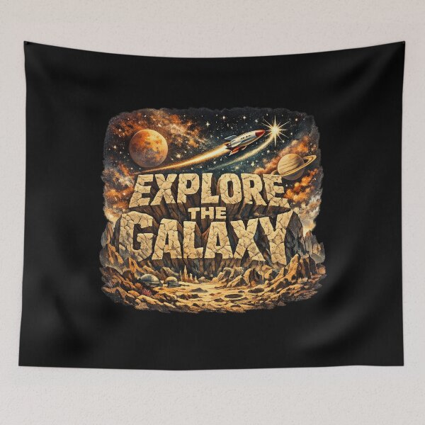 Item preview, Explore the Galaxy - Retro Sci-Fi Space Typography Poster designed and sold by MKreative Studio.