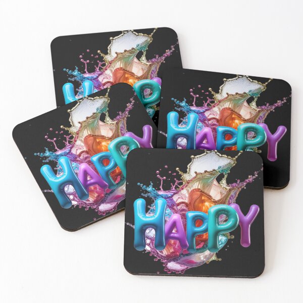 Item preview, Futuristic 3D Happy Bubble Chrome Typography Art designed and sold by icemanphotos.