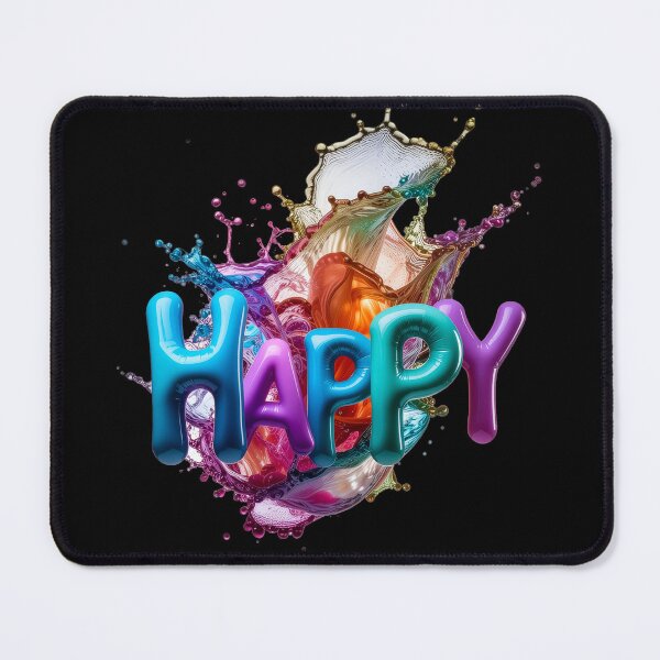 Item preview, Futuristic 3D Happy Bubble Chrome Typography Art designed and sold by icemanphotos.