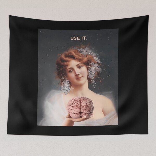 Item preview, Use Your Brain Funny Classical Art Parody designed and sold by dinnakelby.