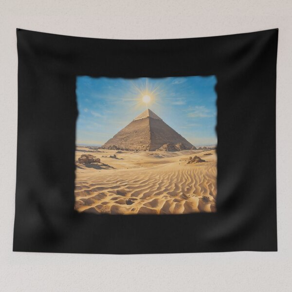 Item preview, Radiant Egyptian Pyramid in the Golden Desert Art designed and sold by MouradStudio.