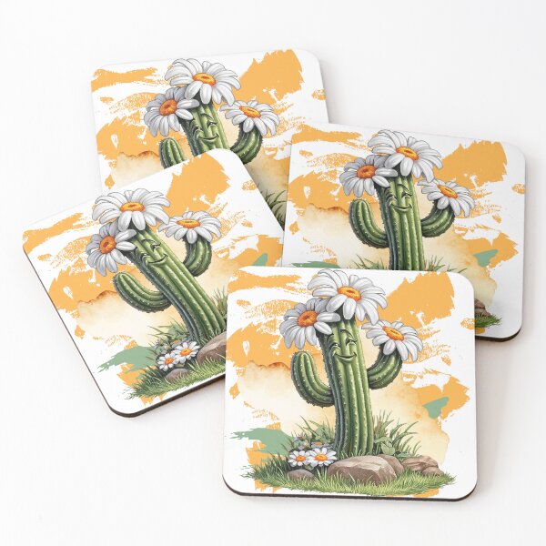 Item preview, Cute Happy Cactus With Flowers | Funny Desert Plant designed and sold by ChenEngEng.