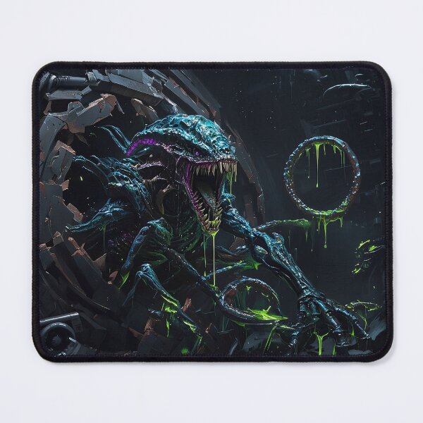 Item preview, Terrifying Sci-Fi Alien Monster | Neon Green Slime Horror Art designed and sold by MouradStudio.