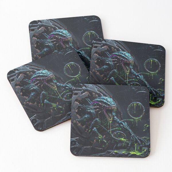 Item preview, Terrifying Sci-Fi Alien Monster | Neon Green Slime Horror Art designed and sold by MouradStudio.