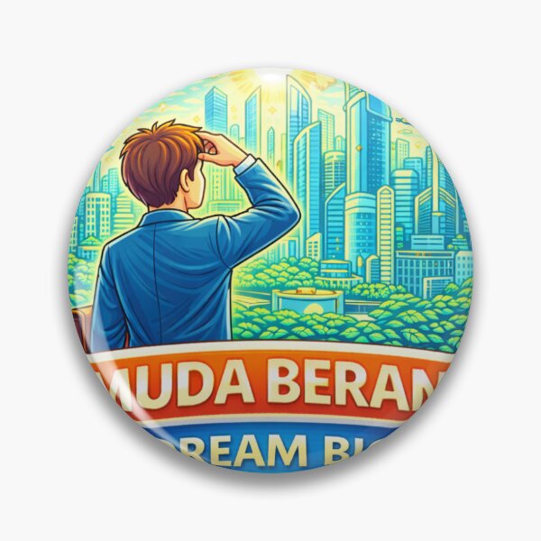 Item preview, Muda Berani Dream Big Sticker – Future City Vision, Young Entrepreneur Motivation & Success Mindset designed and sold by Wander Pop Studio.