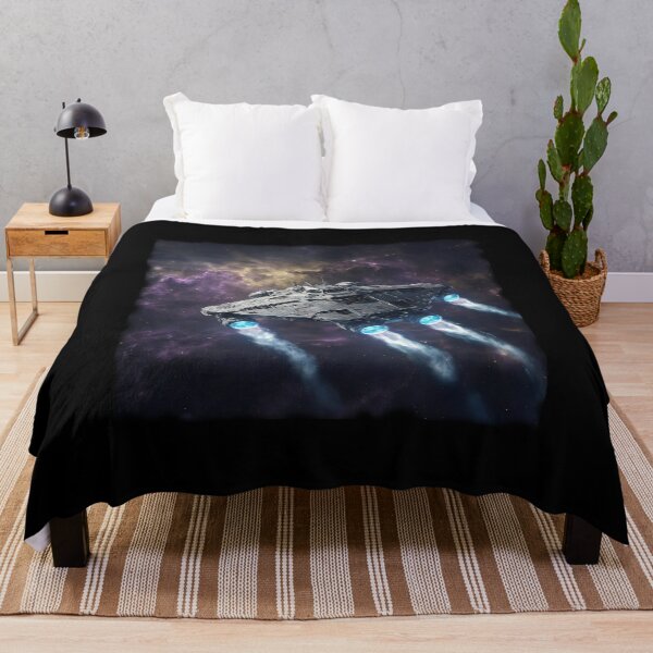 Item preview, Epic Sci-Fi Spaceship Exploring Purple Nebula | Cosmic Art designed and sold by MouradStudio.