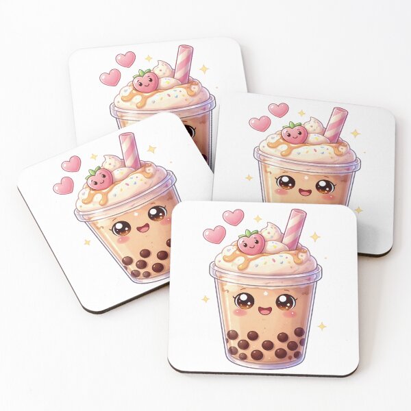 Item preview, Kawaii Bubble Tea - Cute Pastel Boba Drink. designed and sold by Lylysun.