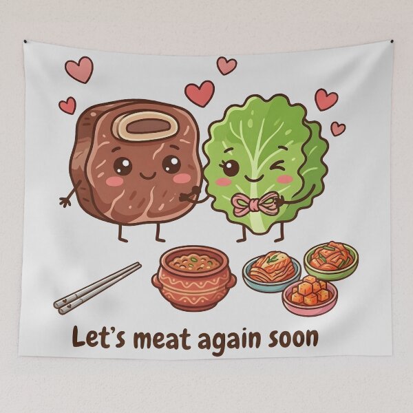 Item preview, Friendship Cute Korean BBQ  Korean Greeting  designed and sold by HowToCanadian.