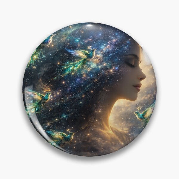 Item preview, Cosmic Peacock Hummingbird – Fantasy Double Exposure Art designed and sold by Nebuloria Artworks.