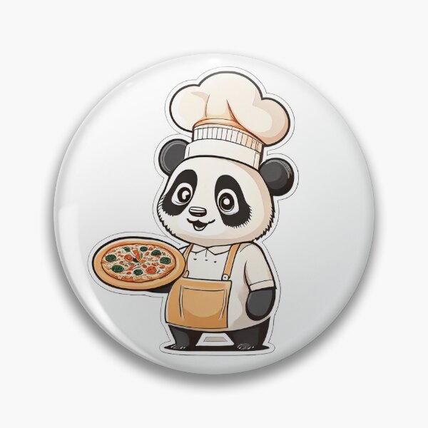 Item preview, Cute Panda Pizza Chef Holding Fresh Pizza Cartoon designed and sold by ChernivtsiSkoda.