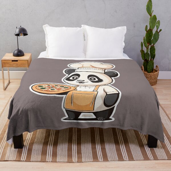 Item preview, Cute Panda Pizza Chef Holding Fresh Pizza Cartoon designed and sold by ChernivtsiSkoda.