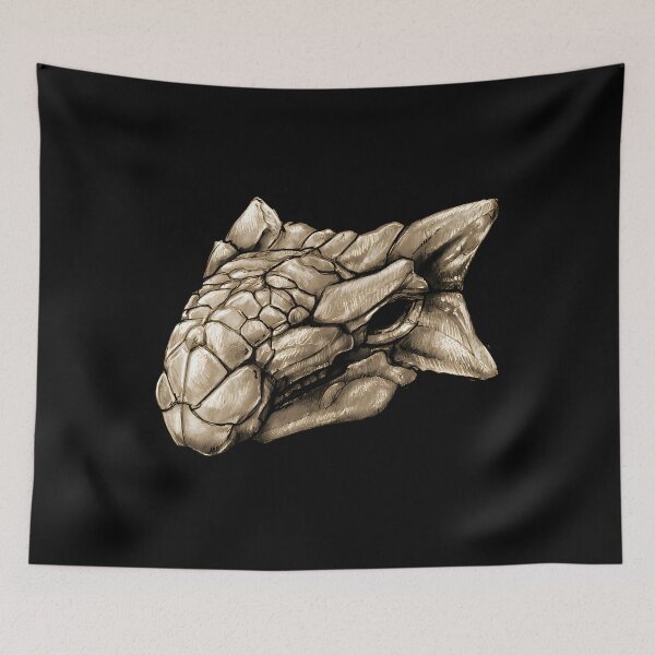 Item preview, Ankylosaurus Dinosaur Skull Paleontology Art designed and sold by dinnakelby.