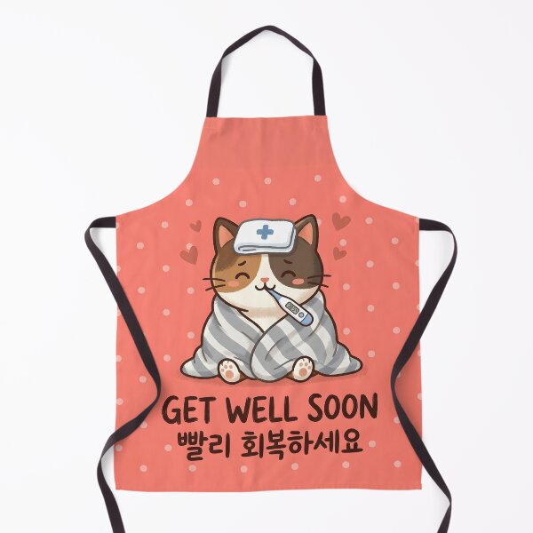 Item preview, Get Well Soon Cute Sick Cat Korean Greeting designed and sold by HowToCanadian.