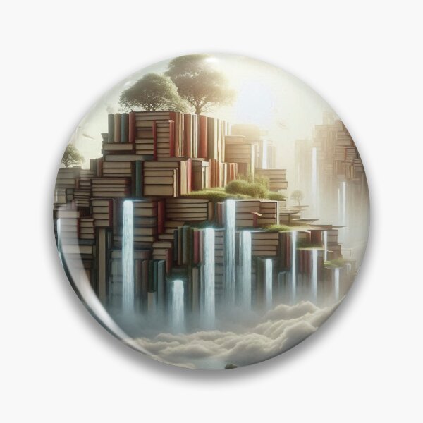 Item preview, Floating Book Islands Surreal Fantasy Landscape designed and sold by Mitaudesign.
