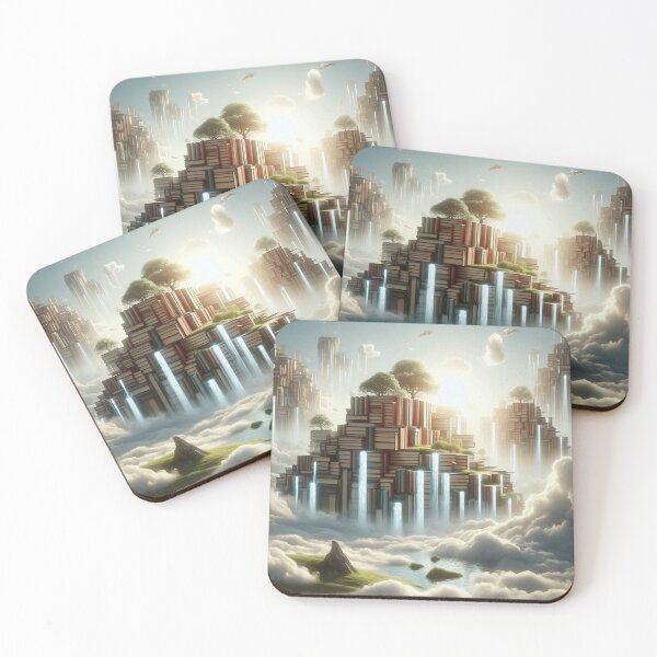 Item preview, Floating Book Islands Surreal Fantasy Landscape designed and sold by Mitaudesign.