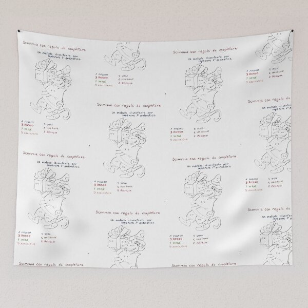 Item preview, Scimmia con Regalo – Colora per Numero Educativo designed and sold by DisegniPersonalizzati di irka87.
