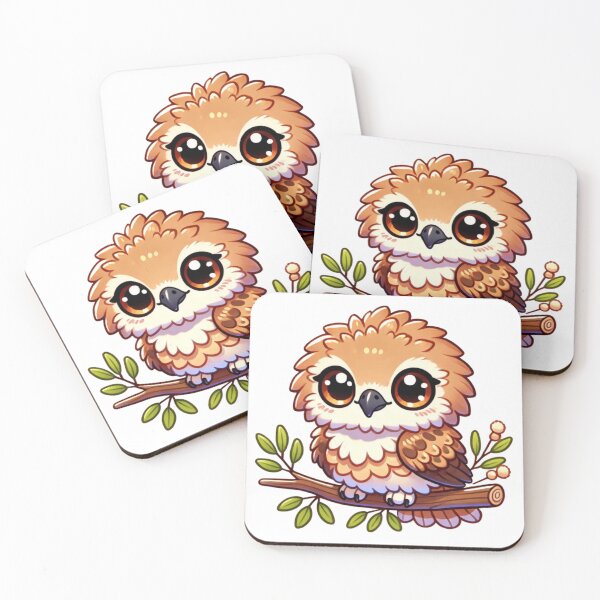 Item preview, Cute Wedgetail Eagle – Kawaii Baby Raptor on Branch designed and sold by PawPrintCustom.