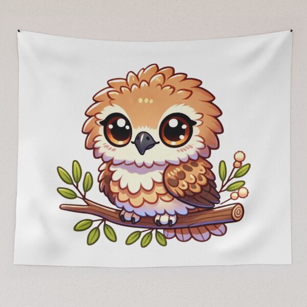 Item preview, Cute Wedgetail Eagle – Kawaii Baby Raptor on Branch designed and sold by PawPrintCustom.