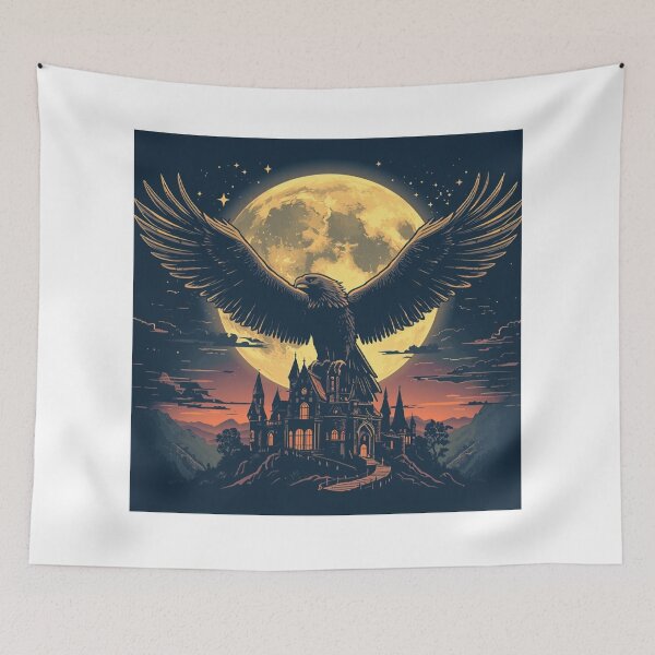 Item preview, Majestic Griffin Flying Over Magical City designed and sold by Mitaudesign.