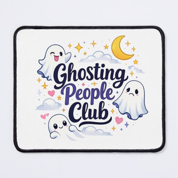 Item preview, Ghosting People Club Cute Ghost Aesthetic Funny Introvert Quote Design designed and sold by Sanika arts .