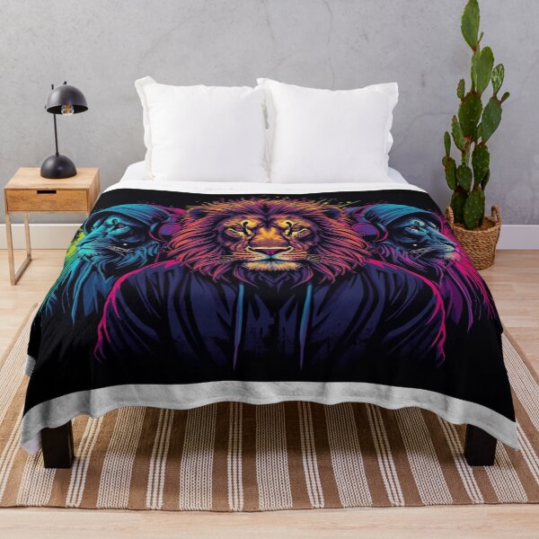 Item preview, Hip Hop Lions Neon Graffiti Street Art designed and sold by Mitaudesign.
