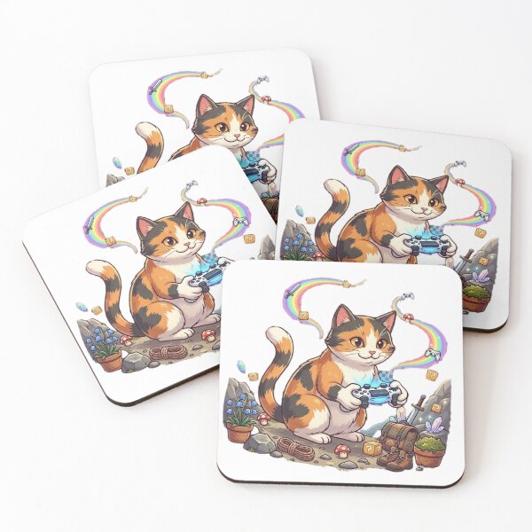 Item preview, Cute Gamer Cat Playing Video Games designed and sold by Moody Vibes Studio.