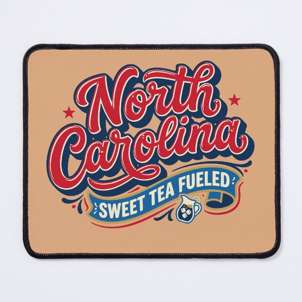 Item preview, North Carolina Sweet Tea Fueled Retro Script T-Shirt designed and sold by Cozy-Old-Pub.