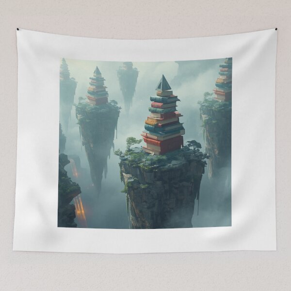 Item preview, Floating Book Islands Surreal Fantasy World designed and sold by Mitaudesign.