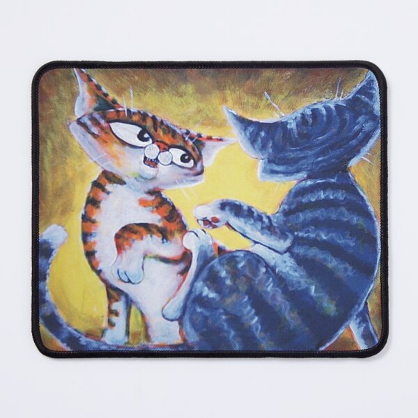 Item preview, Two Cat, Feline Fun Cartoon Stylized Cat Art Painting designed and sold by etourist.