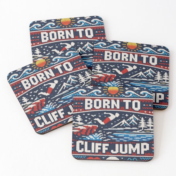 Item preview, Born to Cliff Jump – Adventurous cliff jumping in an alpine knit pattern designed and sold by Mauswohn.
